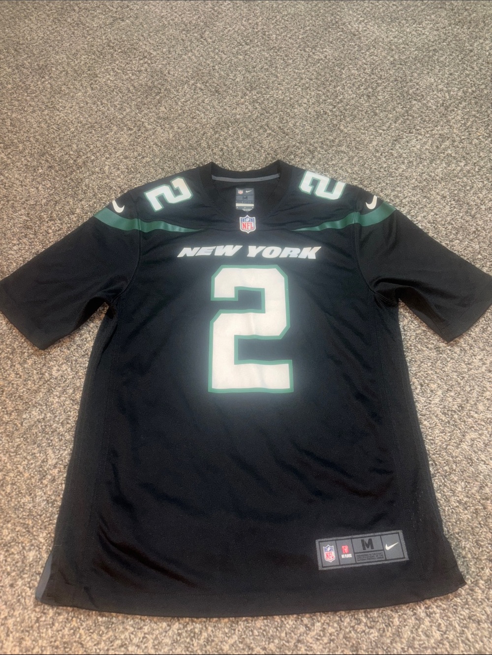 Nike New York Black Jersey with White and Green Accents, #2